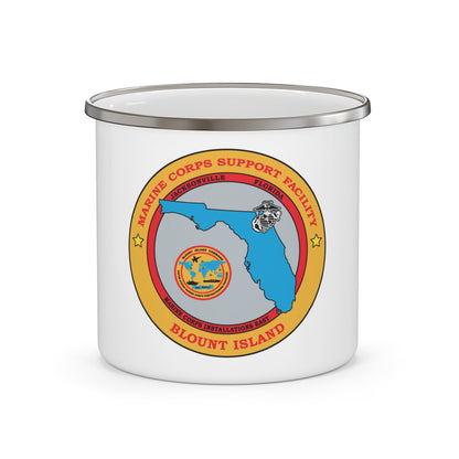 Marine Corps Support Facility Blount island (USMC) Enamel Mug-12oz-The Sticker Space