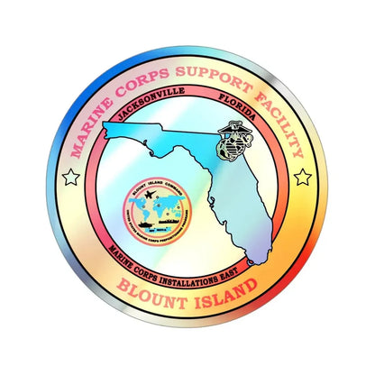 Marine Corps Support Facility Blount Island (USMC) Holographic STICKER Die-Cut Vinyl Decal 3 Inch Holographic - The Sticker Space