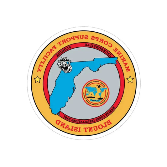 Marine Corps Support Facility Blount island (USMC) REVERSE PRINT Transparent Die-Cut STICKER 6 Inch Die-Cut Transparent - The Sticker Space