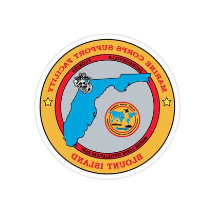 Marine Corps Support Facility Blount island (USMC) REVERSE PRINT Transparent STICKER-5" × 5"-The Sticker Space