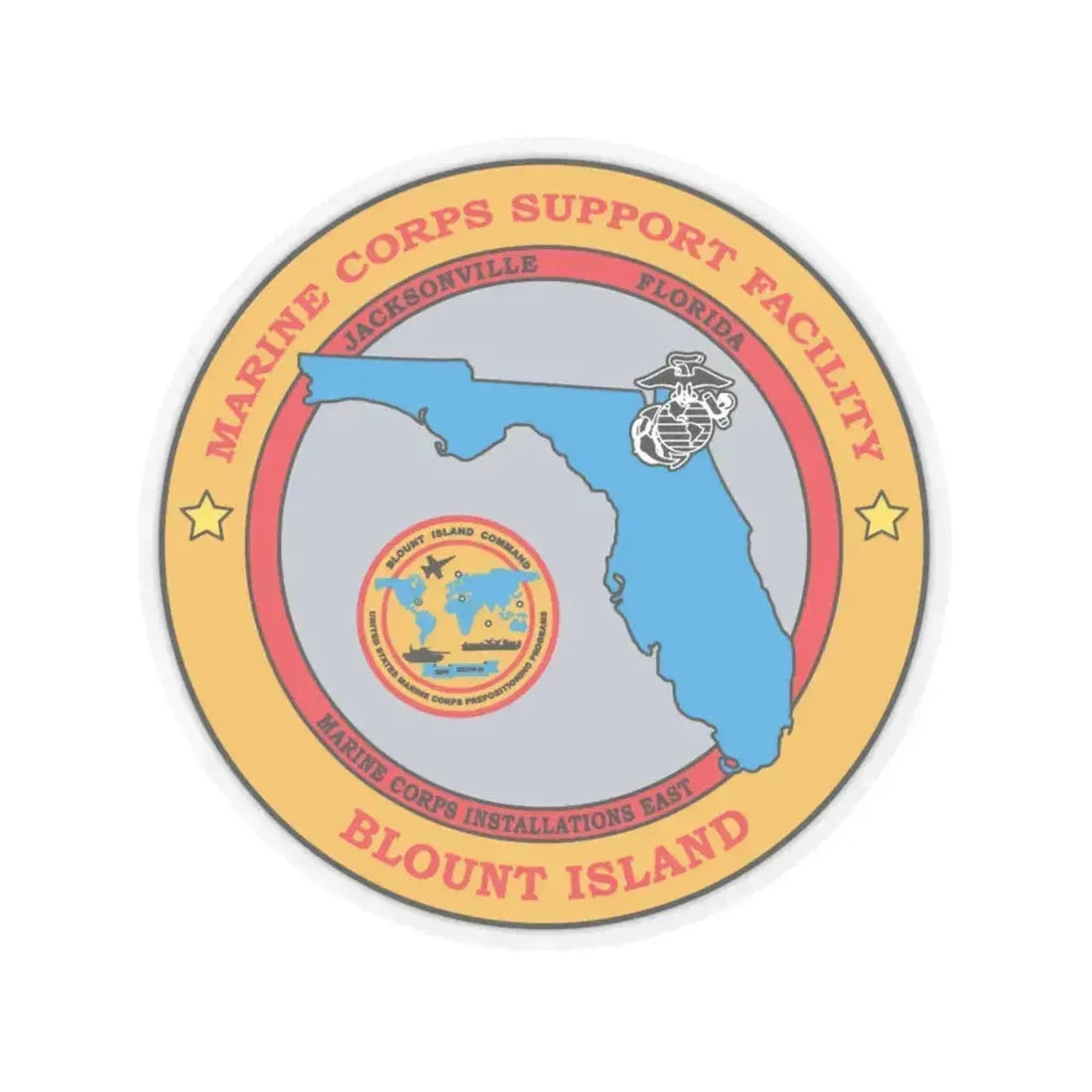 Marine Corps Support Facility Blount island (USMC) STICKER Vinyl Kiss-Cut Decal 4 Inch Transparent - The Sticker Space