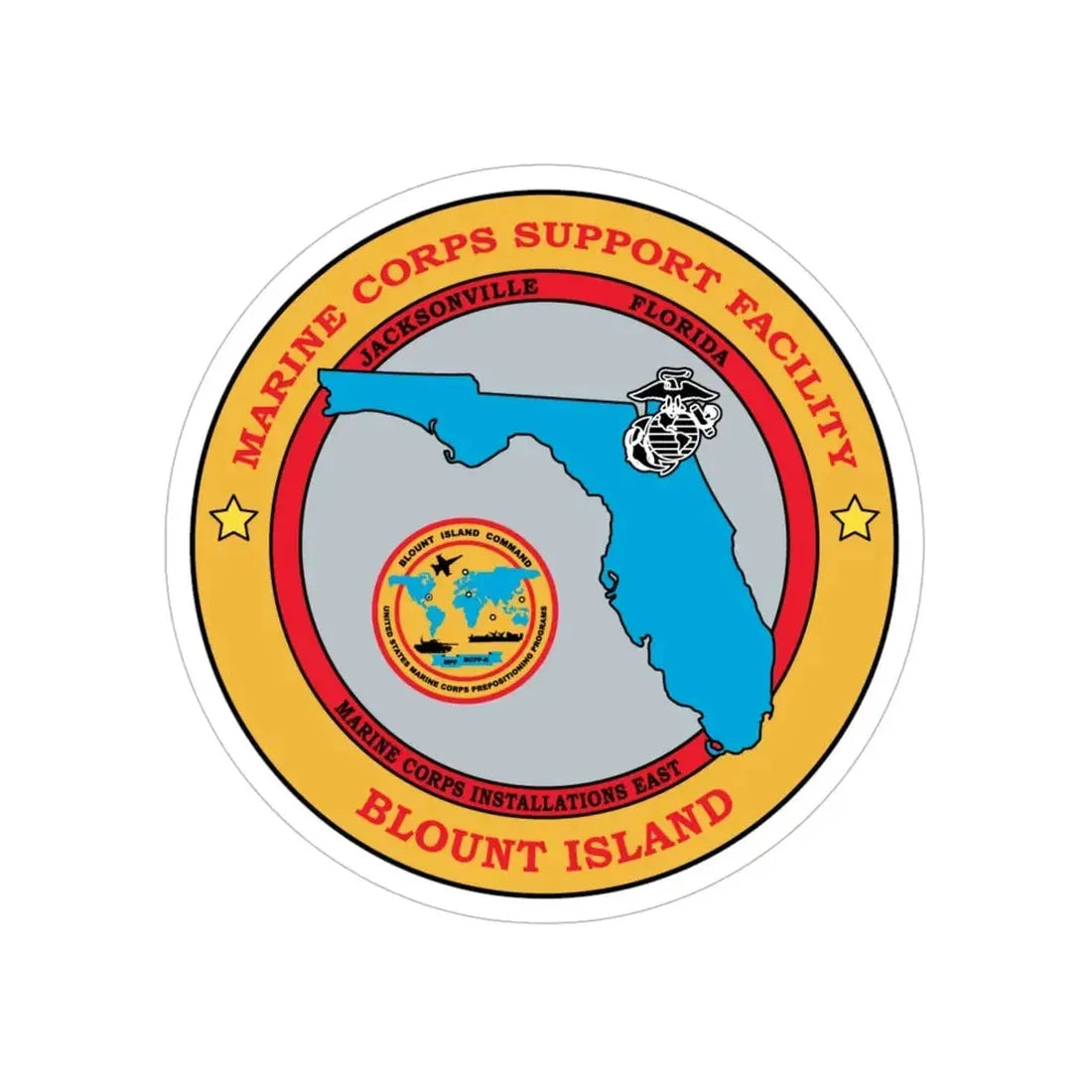 Marine Corps Support Facility Blount island (USMC) Transparent STICKER Die-Cut Vinyl Decal 6 Inch - The Sticker Space