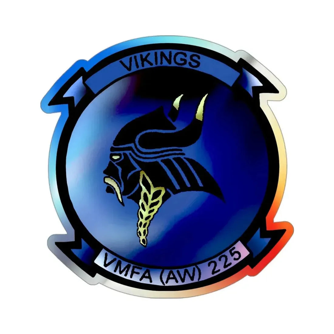 Marine Fighter Attack Squadron All Weather 225 VMFAAW 225 (USMC) Holographic STICKER Die-Cut Vinyl Decal 3 Inch Holographic - The Sticker Space