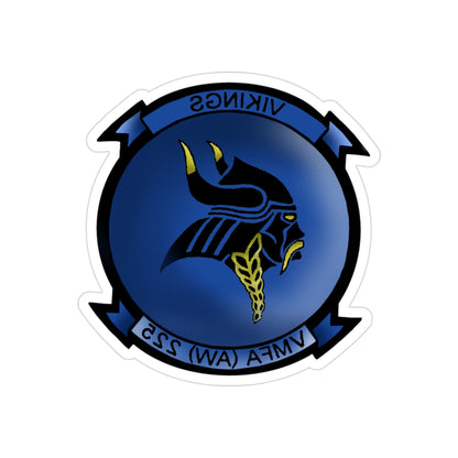 Marine Fighter Attack Squadron All Weather 225 VMFAAW 225 (USMC) REVERSE PRINT Transparent STICKER-3" × 3"-The Sticker Space