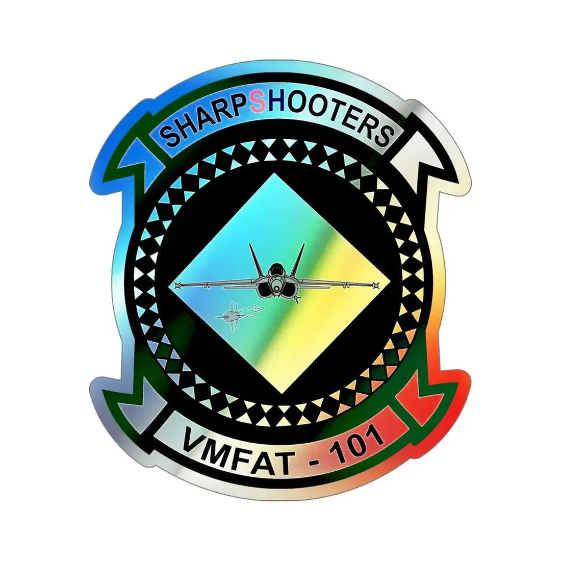 Marine Fighter Attack Training Squadron 101 VMFAT 101 (USMC) Holographic STICKER Die-Cut Vinyl Decal 6 Inch Holographic - The Sticker Space