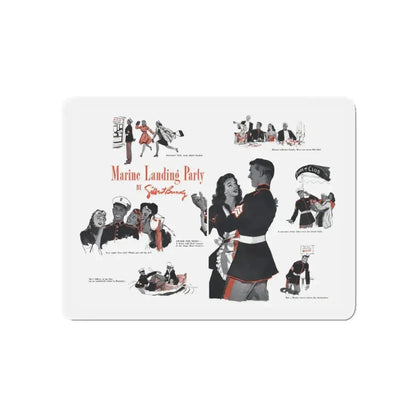 Marine Landing Party, Cosmopolitan, December 1942 (Magazine Illustration) Refrigerator Magnet 5 Inch - The Sticker Space