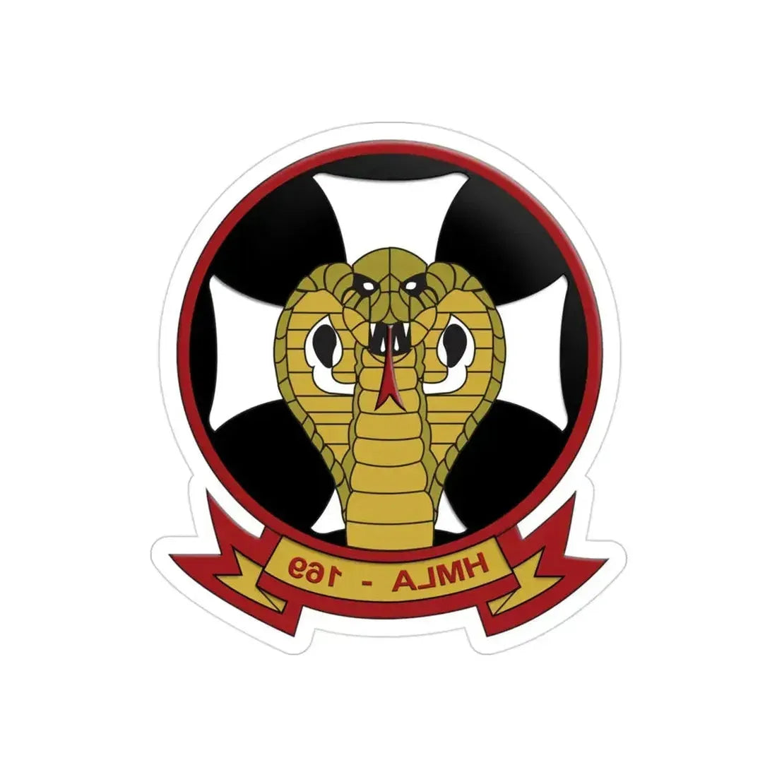 Marine Light Attack Helicopter Squadron 169 HMLA 169 (USMC) REVERSE PRINT Transparent Die-Cut STICKER 3 Inch Die-Cut Transparent - The Sticker Space