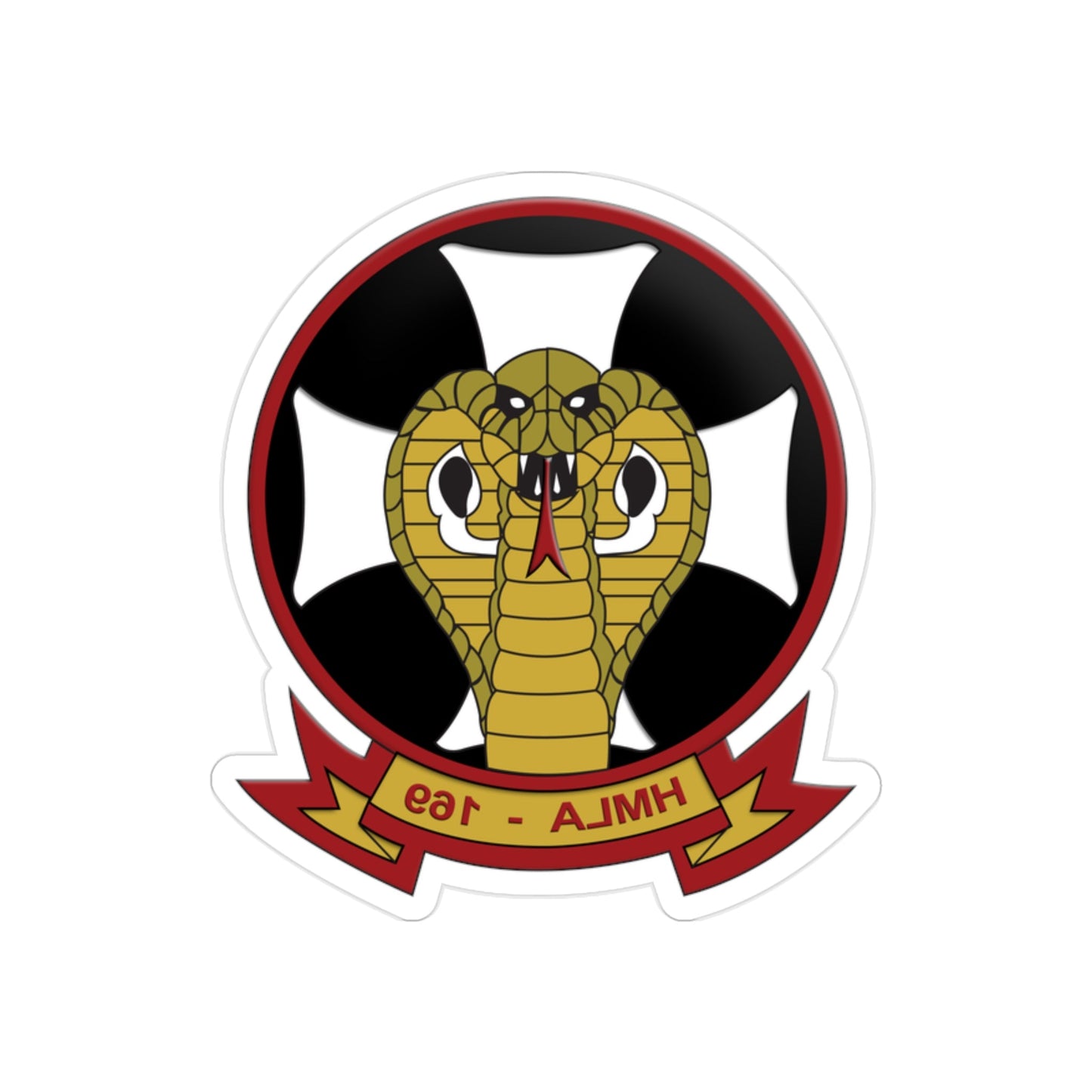 Marine Light Attack Helicopter Squadron 169 HMLA 169 (USMC) REVERSE PRINT Transparent STICKER-2" × 2"-The Sticker Space