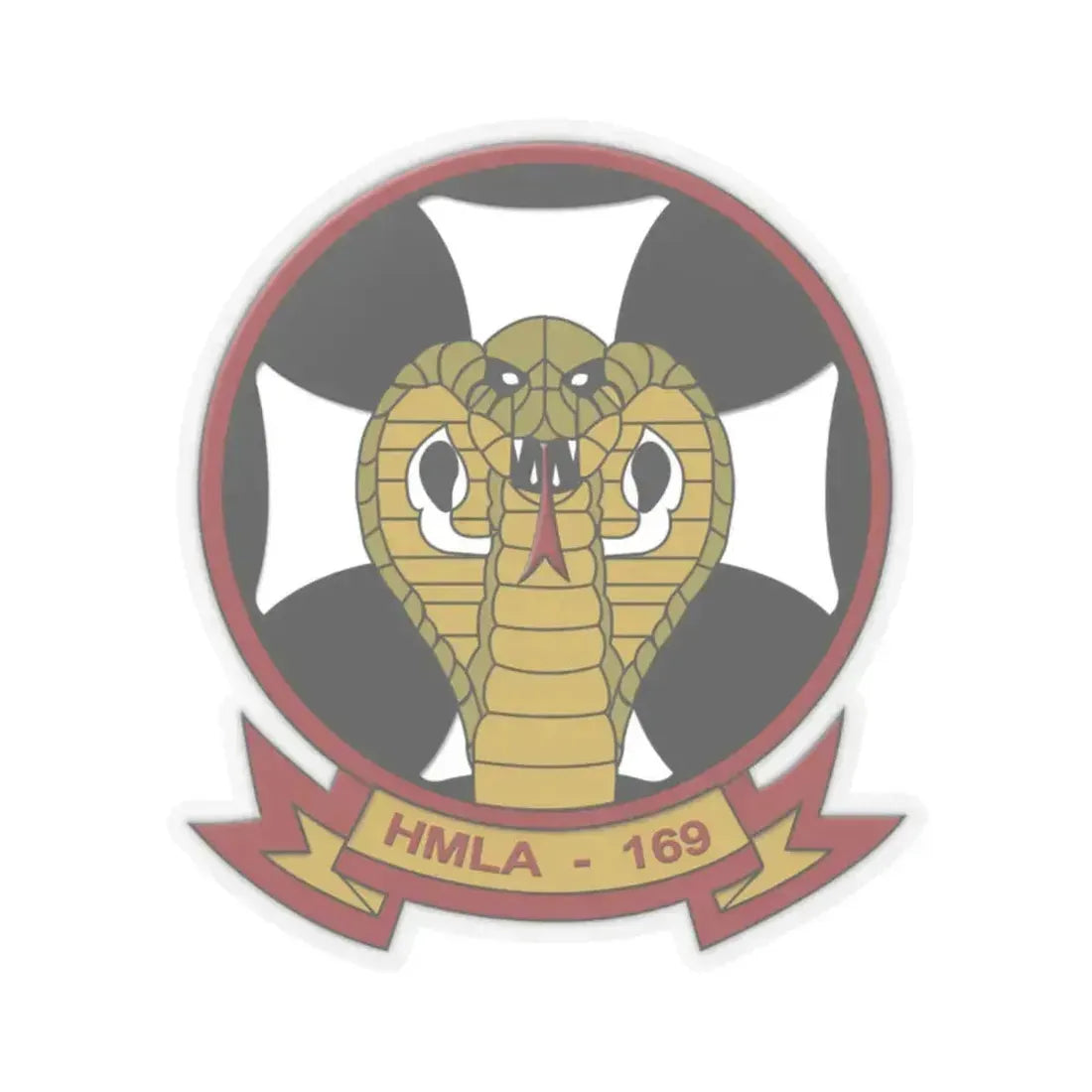Marine Light Attack Helicopter Squadron 169 HMLA 169 (USMC) STICKER Vinyl Kiss-Cut Decal 2 Inch Transparent - The Sticker Space