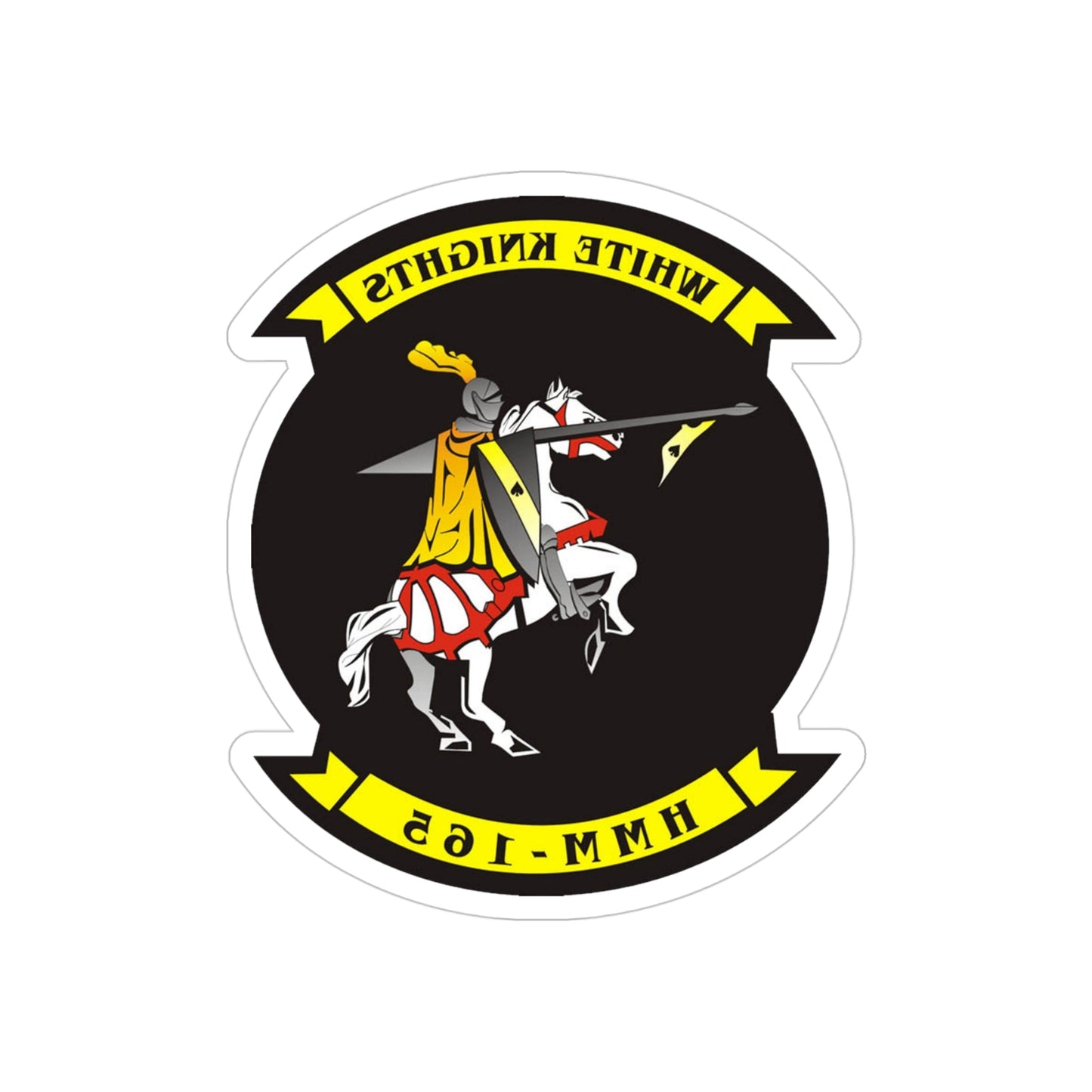 Marine Medium Tilt Rotor Squadron 165 VMM 165 (USMC) REVERSE PRINT Transparent STICKER-4" × 4"-The Sticker Space