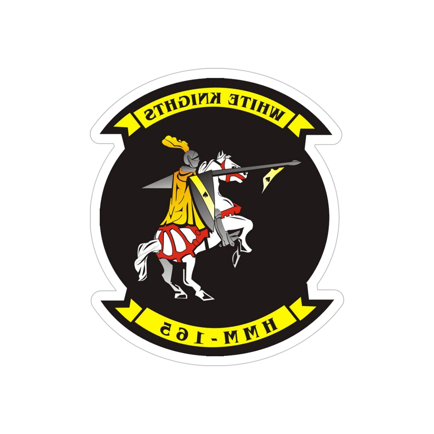 Marine Medium Tilt Rotor Squadron 165 VMM 165 (USMC) REVERSE PRINT Transparent STICKER-5" × 5"-The Sticker Space