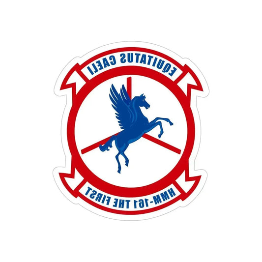 Marine Medium Tiltrotor Squadron 161 VMM 161 (USMC) REVERSE PRINT Transparent Die-Cut STICKER 6 Inch Die-Cut Transparent - The Sticker Space