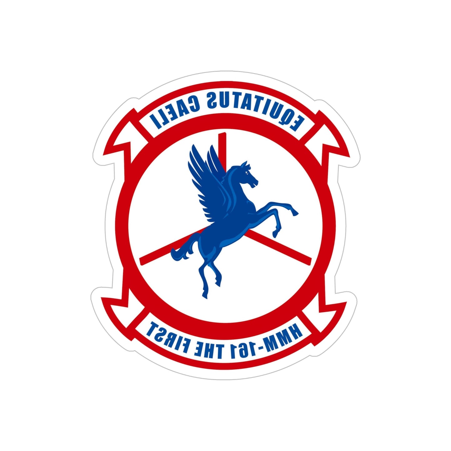 Marine Medium Tiltrotor Squadron 161 VMM 161 (USMC) REVERSE PRINT Transparent STICKER-6" × 6"-The Sticker Space