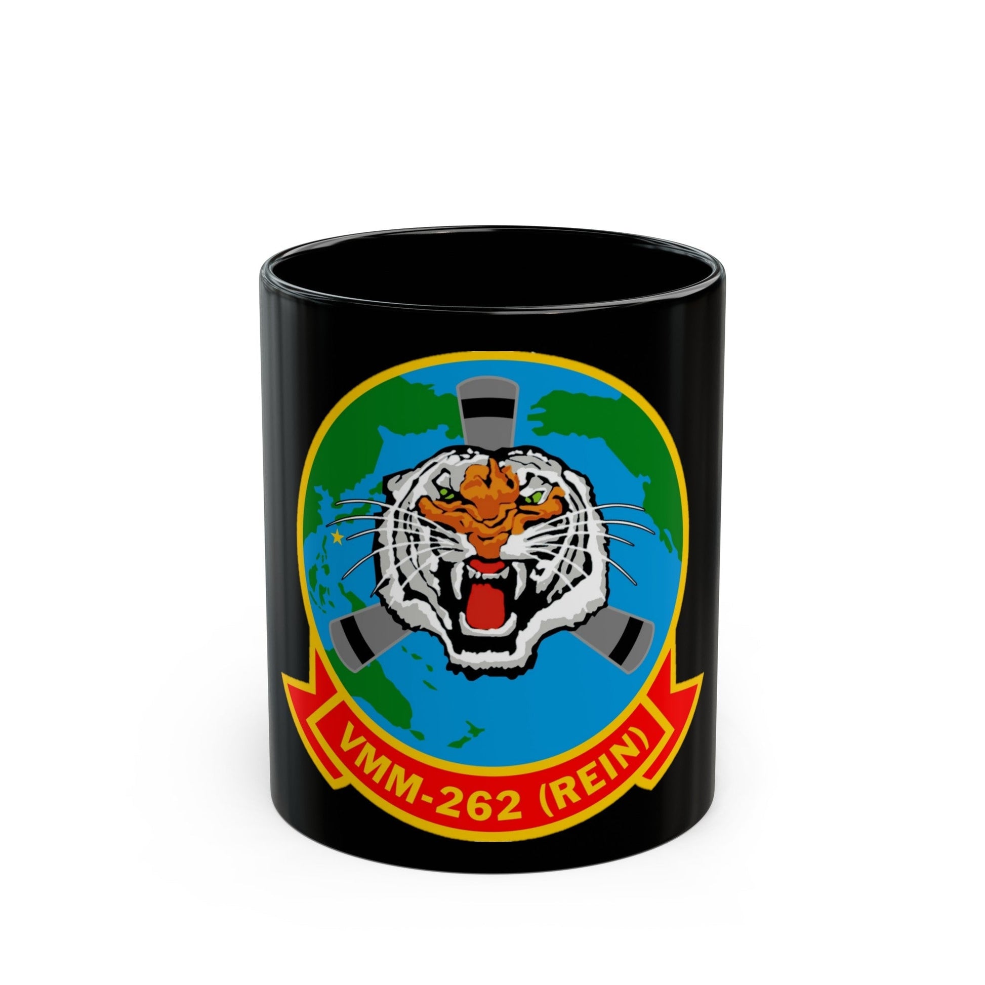 Marine Medium Tiltrotor Squadron 262 VMM 262 (USMC) Black Coffee Mug-11oz-The Sticker Space