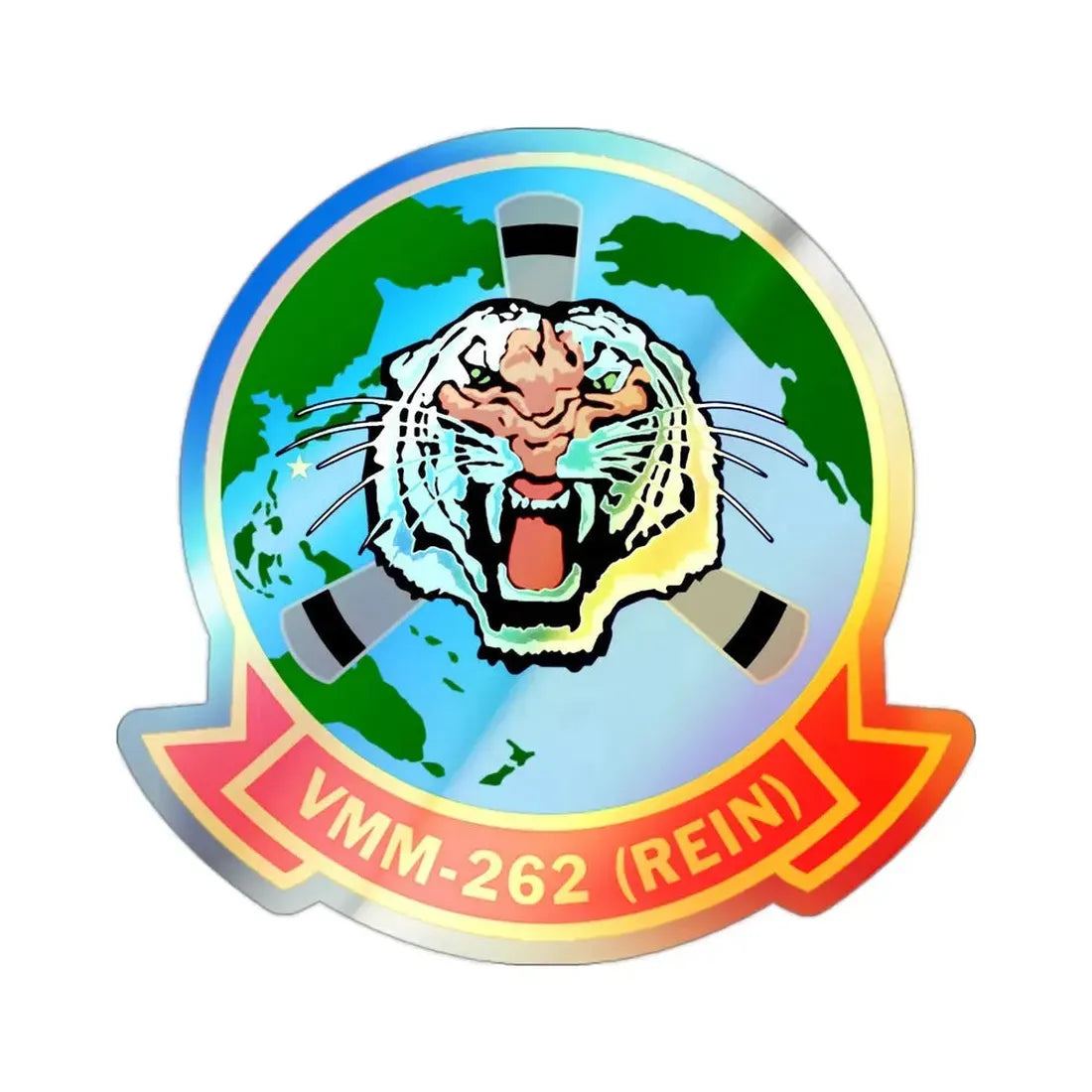 Marine Medium Tiltrotor Squadron 262 VMM 262 (USMC) Holographic STICKER Die-Cut Vinyl Decal 2 Inch Holographic - The Sticker Space