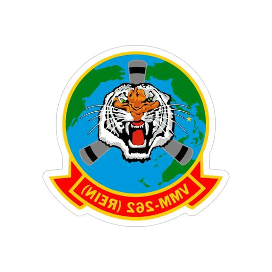 Marine Medium Tiltrotor Squadron 262 VMM 262 (USMC) REVERSE PRINT Transparent Die-Cut STICKER 6 Inch Die-Cut Transparent - The Sticker Space