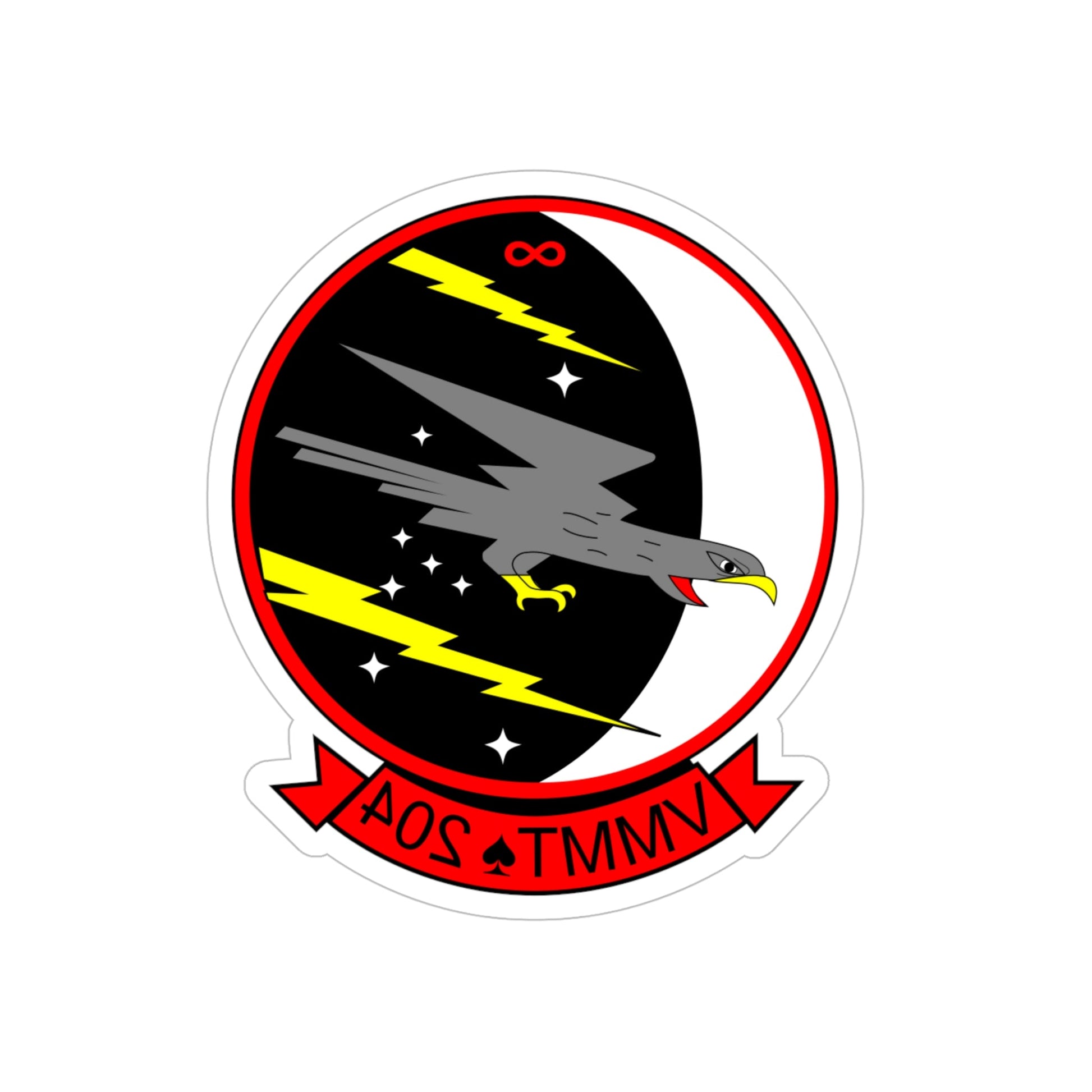 Marine Medium Tiltrotor Training Squadron 204 VMMT 204 (USMC) REVERSE PRINT Transparent STICKER-6" × 6"-The Sticker Space