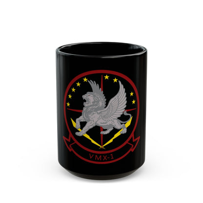 Marine Operational Test and Evaluation Squadron One VMX 1 (USMC) Black Coffee Mug-15oz-The Sticker Space