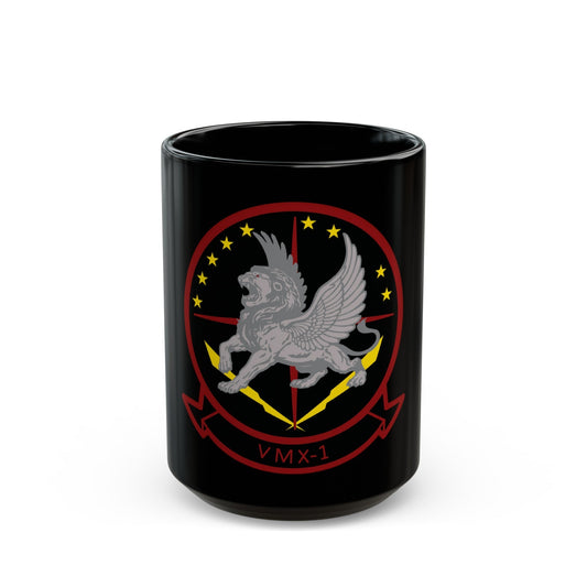 Marine Operational Test and Evaluation Squadron One VMX 1 (USMC) Black Coffee Mug-15oz-The Sticker Space