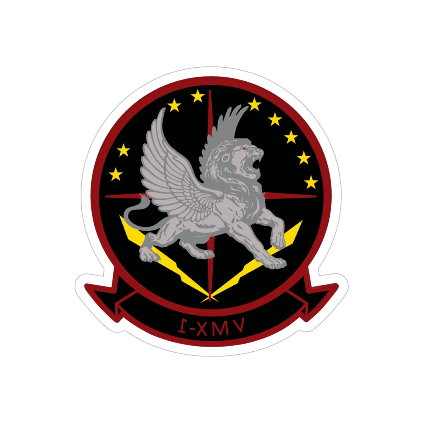 Marine Operational Test and Evaluation Squadron One VMX 1 (USMC) REVERSE PRINT Transparent STICKER-4" × 4"-The Sticker Space