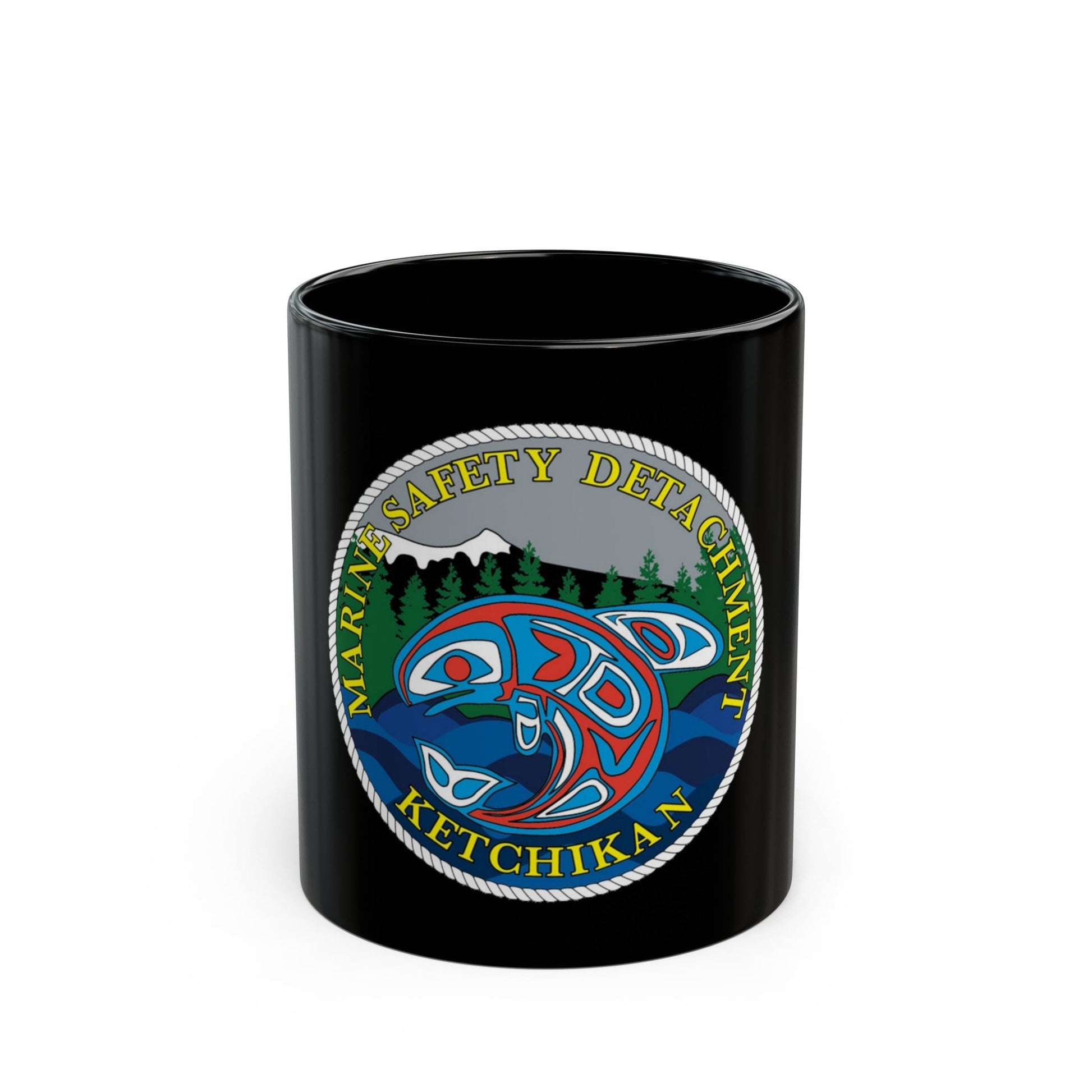 Marine Safety Detachment Ketchikan (U.S. Coast Guard) Black Coffee Mug-11oz-The Sticker Space