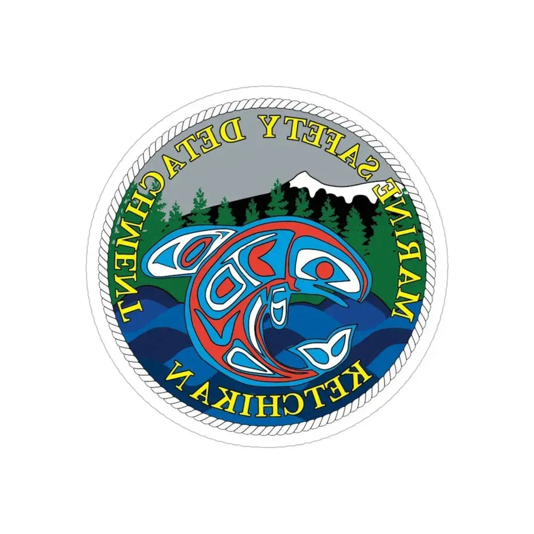 Marine Safety Detachment Ketchikan (U.S. Coast Guard) REVERSE PRINT Transparent Die-Cut STICKER 6 Inch Die-Cut Transparent - The Sticker Space