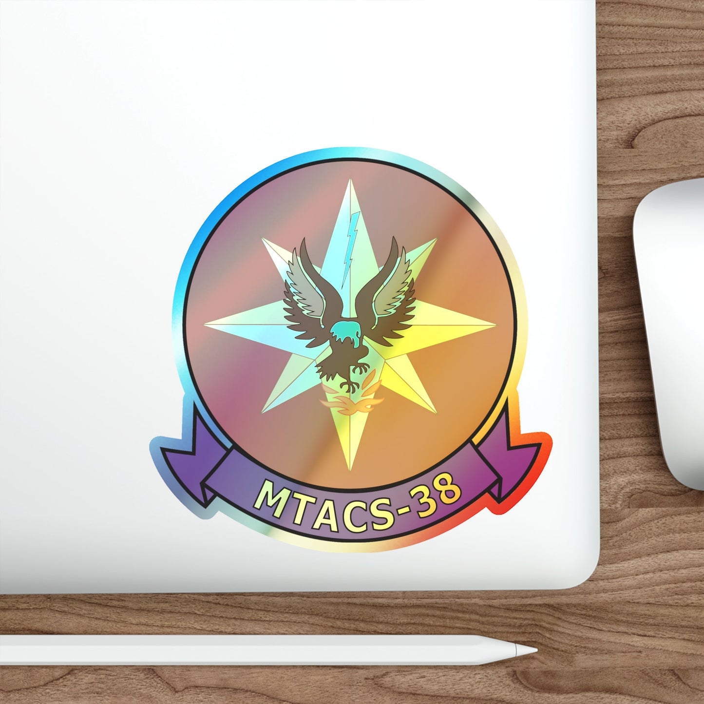 Marine Tactical Air Command Squadron 38 (USMC) Holographic STICKER Die-Cut Vinyl Decal-The Sticker Space