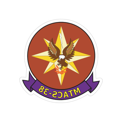 Marine Tactical Air Command Squadron 38 (USMC) REVERSE PRINT Transparent STICKER-4" × 4"-The Sticker Space