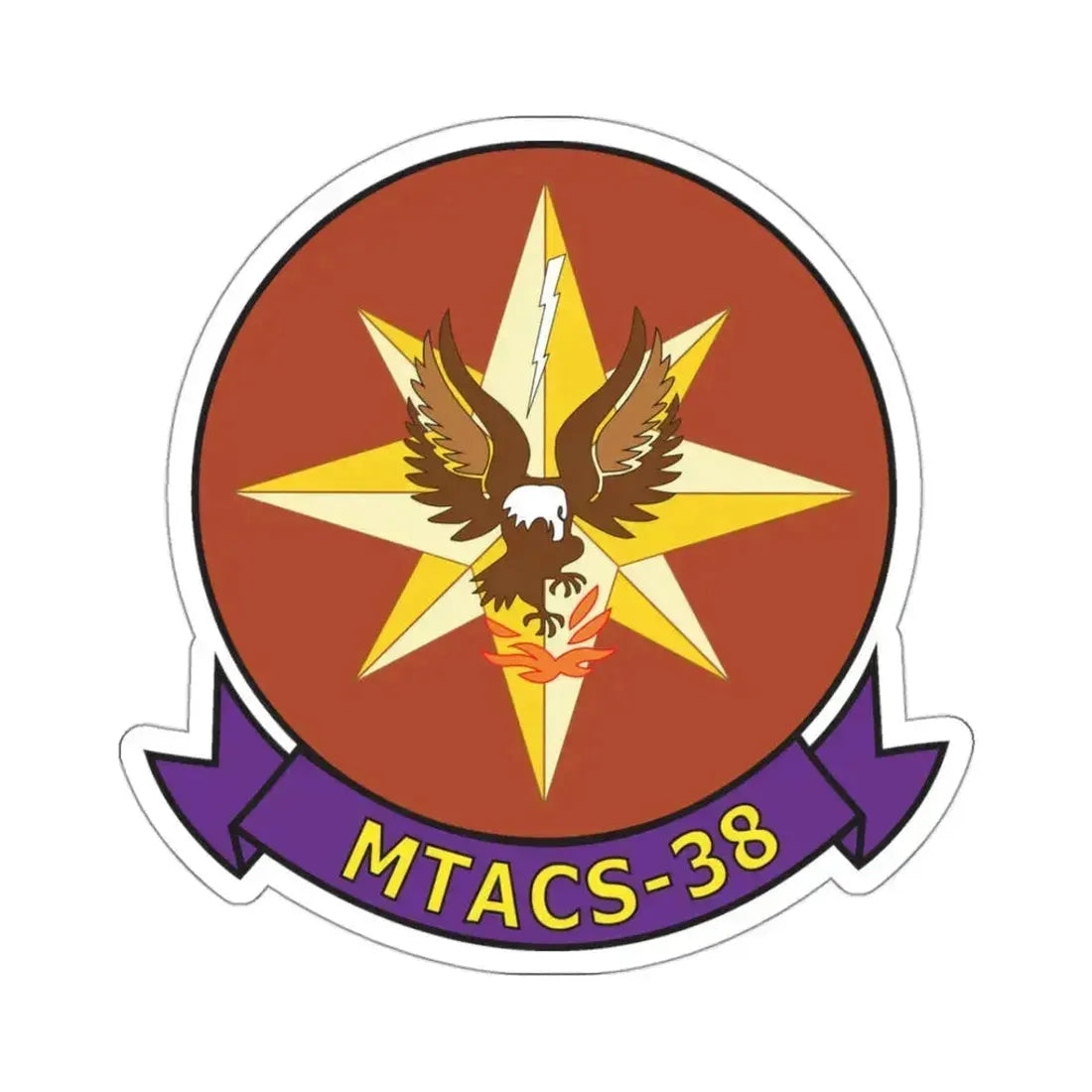 Marine Tactical Air Command Squadron 38 (USMC) STICKER Vinyl Kiss-Cut Decal 3 Inch White - The Sticker Space