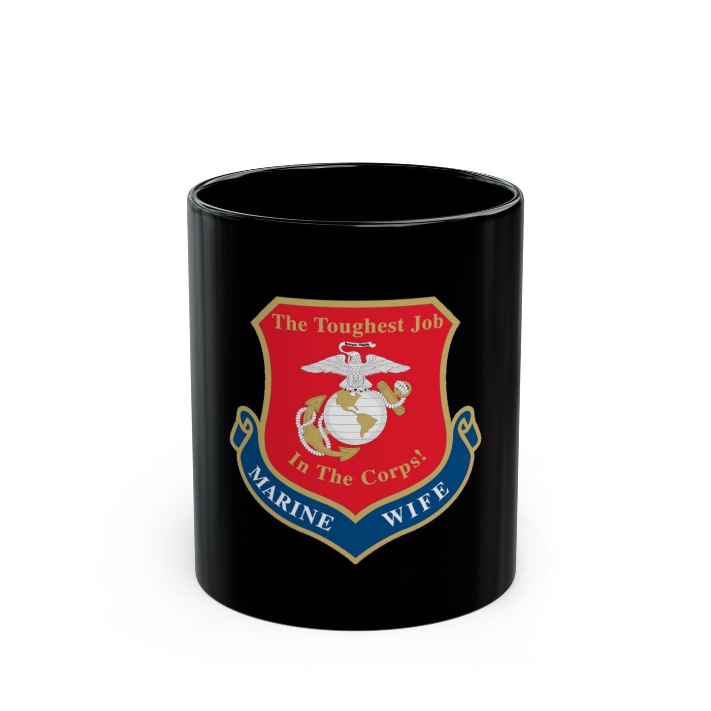 Marine Wife (USMC) Black Coffee Mug-11oz-The Sticker Space