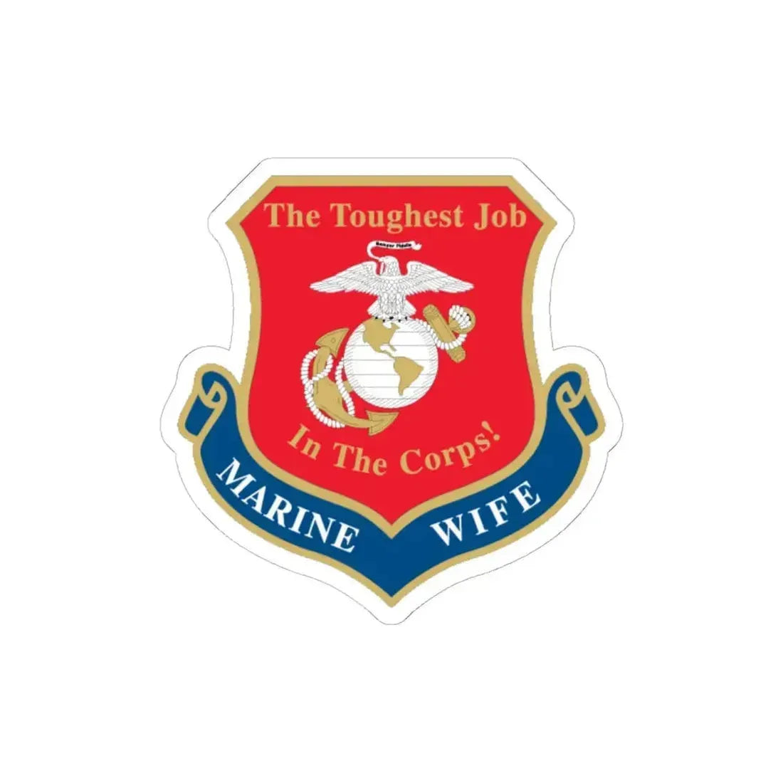 Marine Wife (USMC) STICKER Vinyl Kiss-Cut Decal 6 Inch White - The Sticker Space