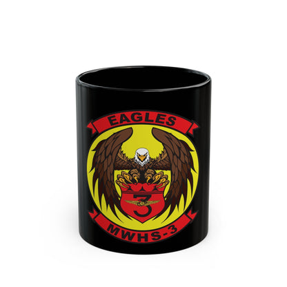 Marine Wing Headquarters Squadron 3 (USMC) Black Coffee Mug-11oz-The Sticker Space