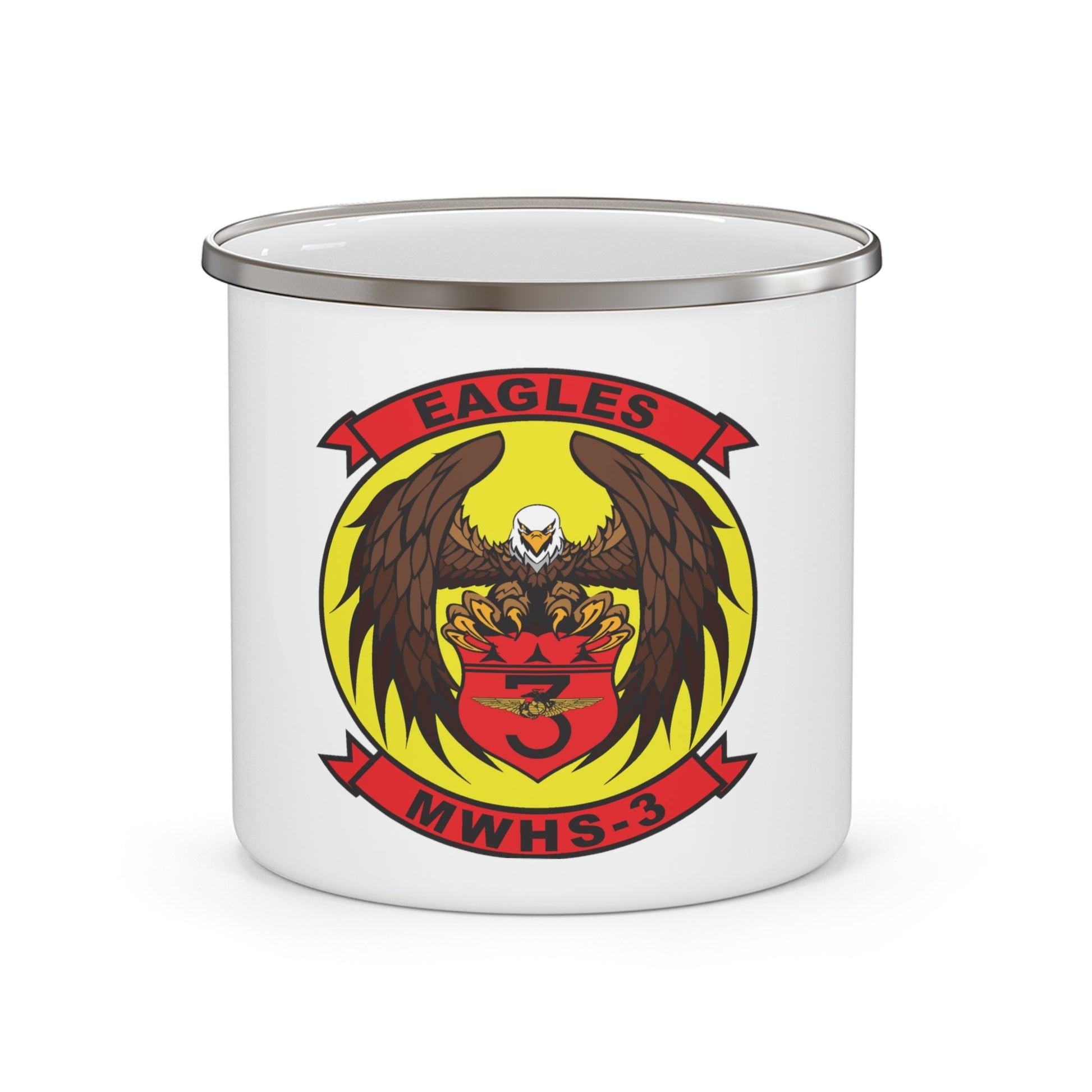 Marine Wing Headquarters Squadron 3 (USMC) Enamel Mug-12oz-The Sticker Space