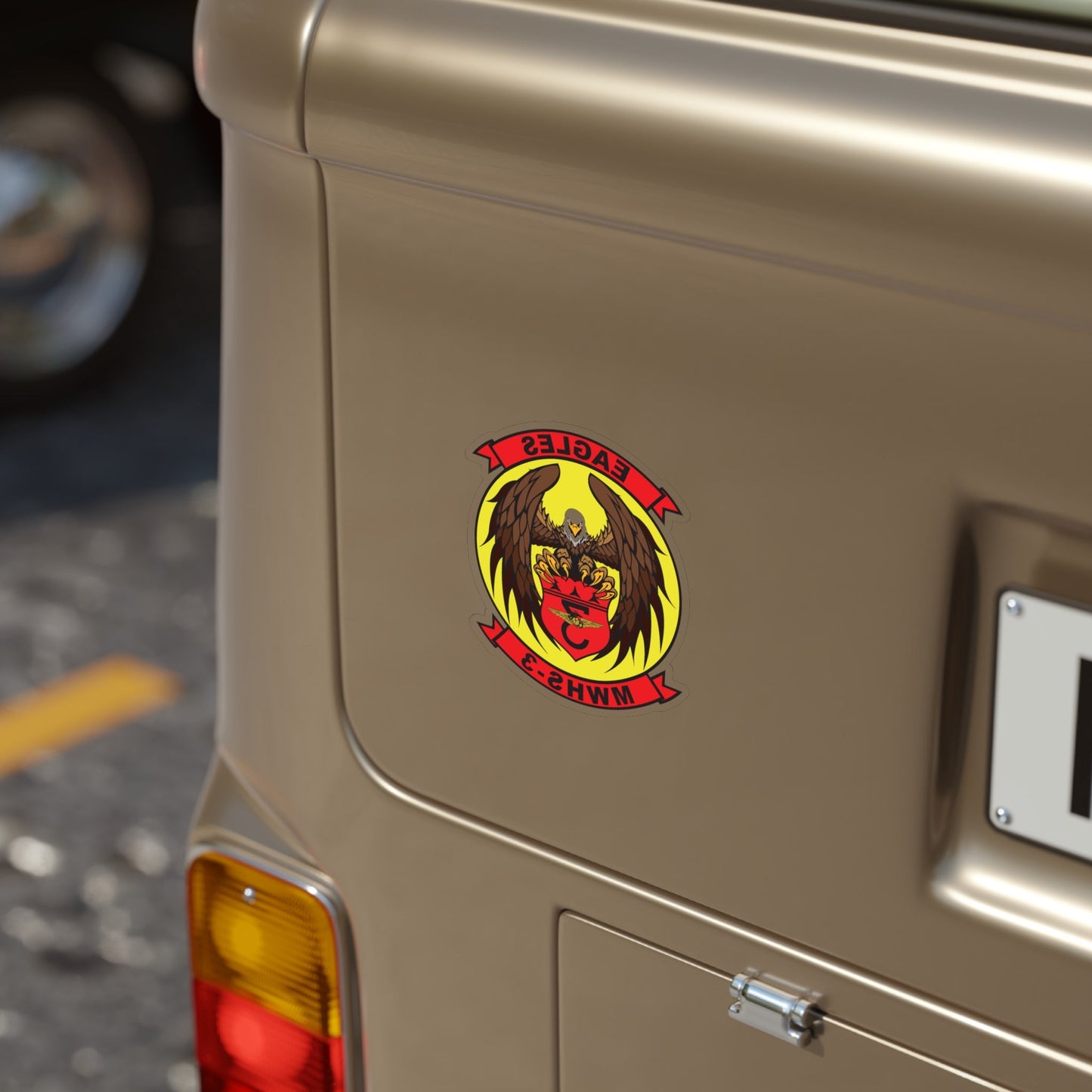 Marine Wing Headquarters Squadron 3 (USMC) REVERSE PRINT Transparent STICKER-The Sticker Space