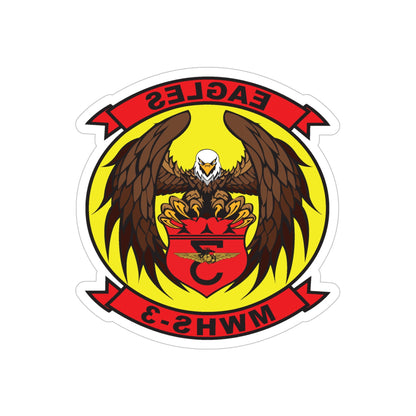 Marine Wing Headquarters Squadron 3 (USMC) REVERSE PRINT Transparent STICKER-6 Inch-The Sticker Space