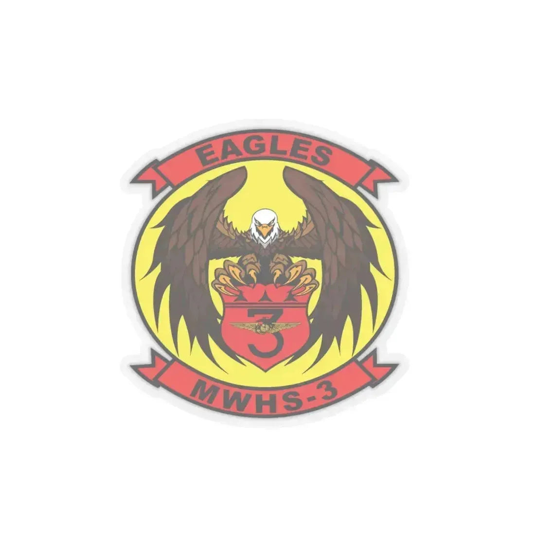 Marine Wing Headquarters Squadron 3 (USMC) STICKER Vinyl Kiss-Cut Decal 6 Inch Transparent - The Sticker Space