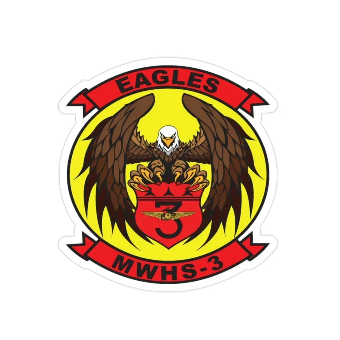 Marine Wing Headquarters Squadron 3 (USMC) Transparent STICKER Die-Cut Vinyl Decal 2 Inch - The Sticker Space