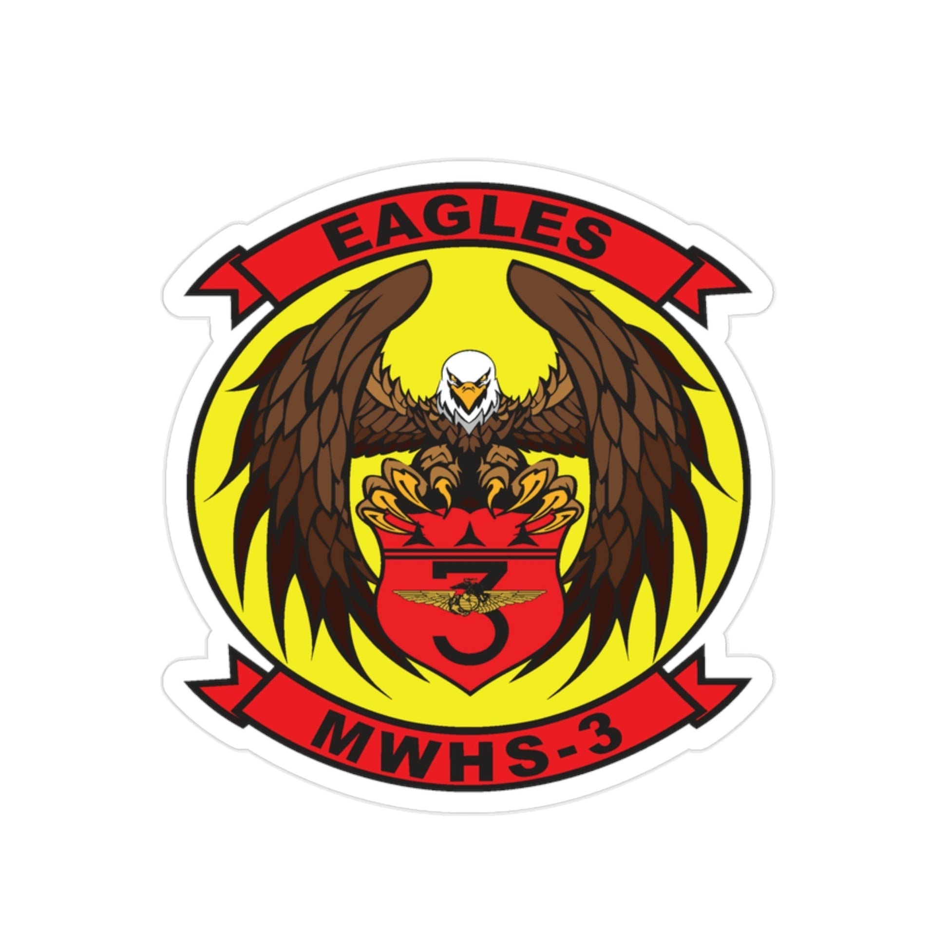 Marine Wing Headquarters Squadron 3 (USMC) Transparent STICKER Die-Cut Vinyl Decal-2 Inch-The Sticker Space