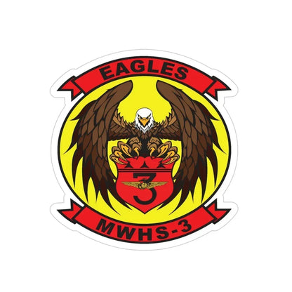Marine Wing Headquarters Squadron 3 (USMC) Transparent STICKER Die-Cut Vinyl Decal 4 Inch - The Sticker Space