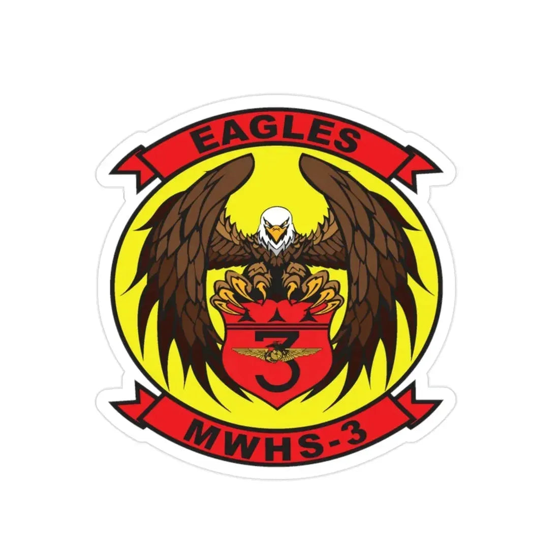 Marine Wing Headquarters Squadron 3 (USMC) Transparent STICKER Die-Cut Vinyl Decal - The Sticker Space