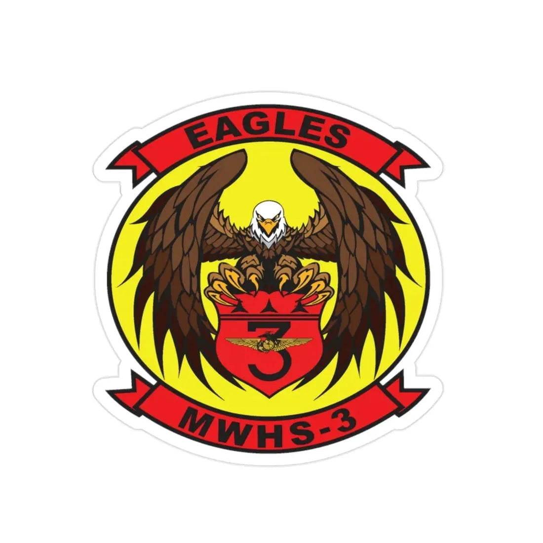 Marine Wing Headquarters Squadron 3 (USMC) Transparent STICKER Die-Cut Vinyl Decal - The Sticker Space