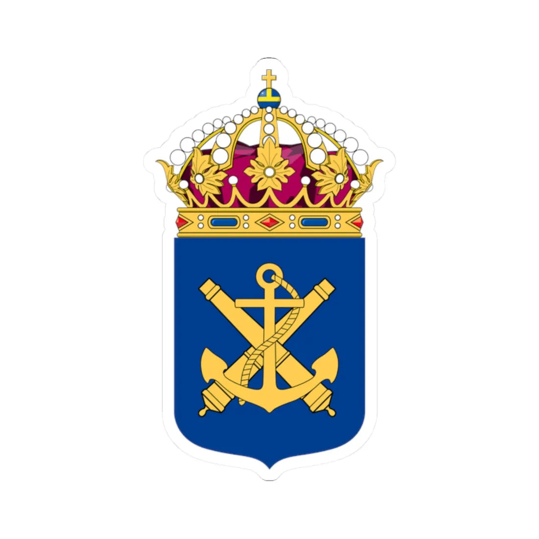 Marinen vapen bra (Sweden) (Coat of Arms) STICKER Vinyl Kiss-Cut Decal 2 Inch White - The Sticker Space