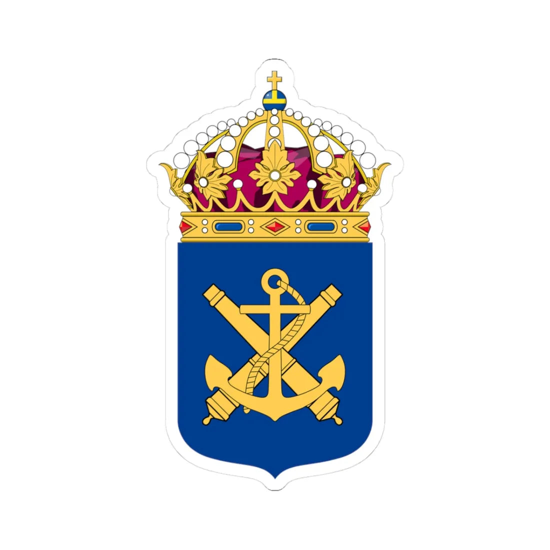 Marinen vapen bra (Sweden) (Coat of Arms) STICKER Vinyl Kiss-Cut Decal 3 Inch White - The Sticker Space