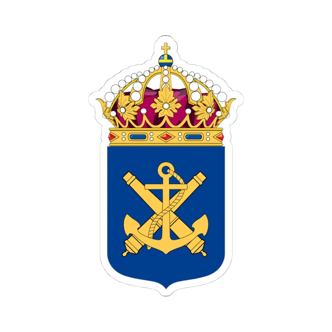 Marinen vapen bra (Sweden) (Coat of Arms) STICKER Vinyl Kiss-Cut Decal 4 Inch White - The Sticker Space