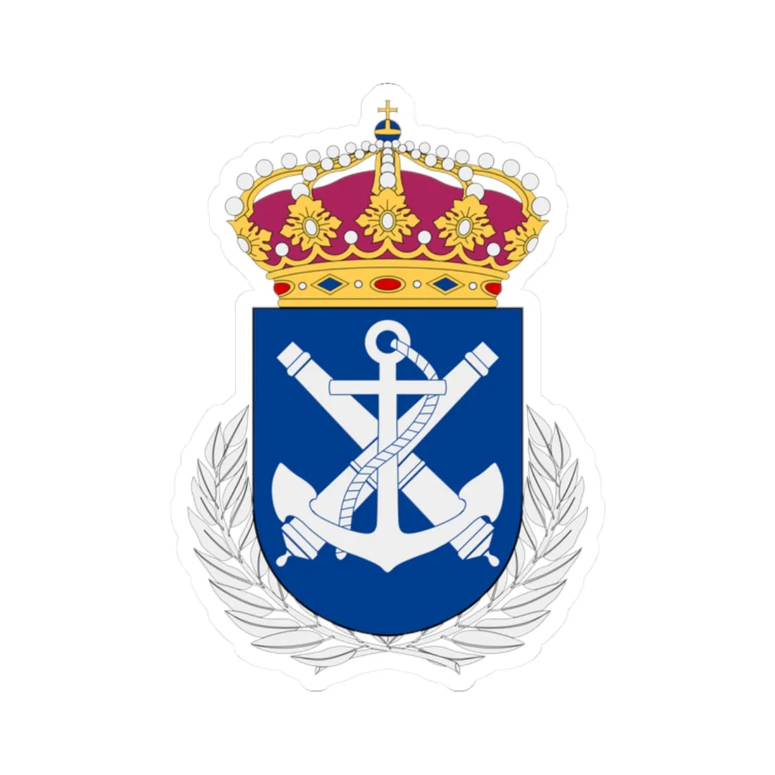Marinens officershögskola vapen (Sweden) (Coat of Arms) STICKER Vinyl Kiss-Cut Decal 2 Inch White - The Sticker Space