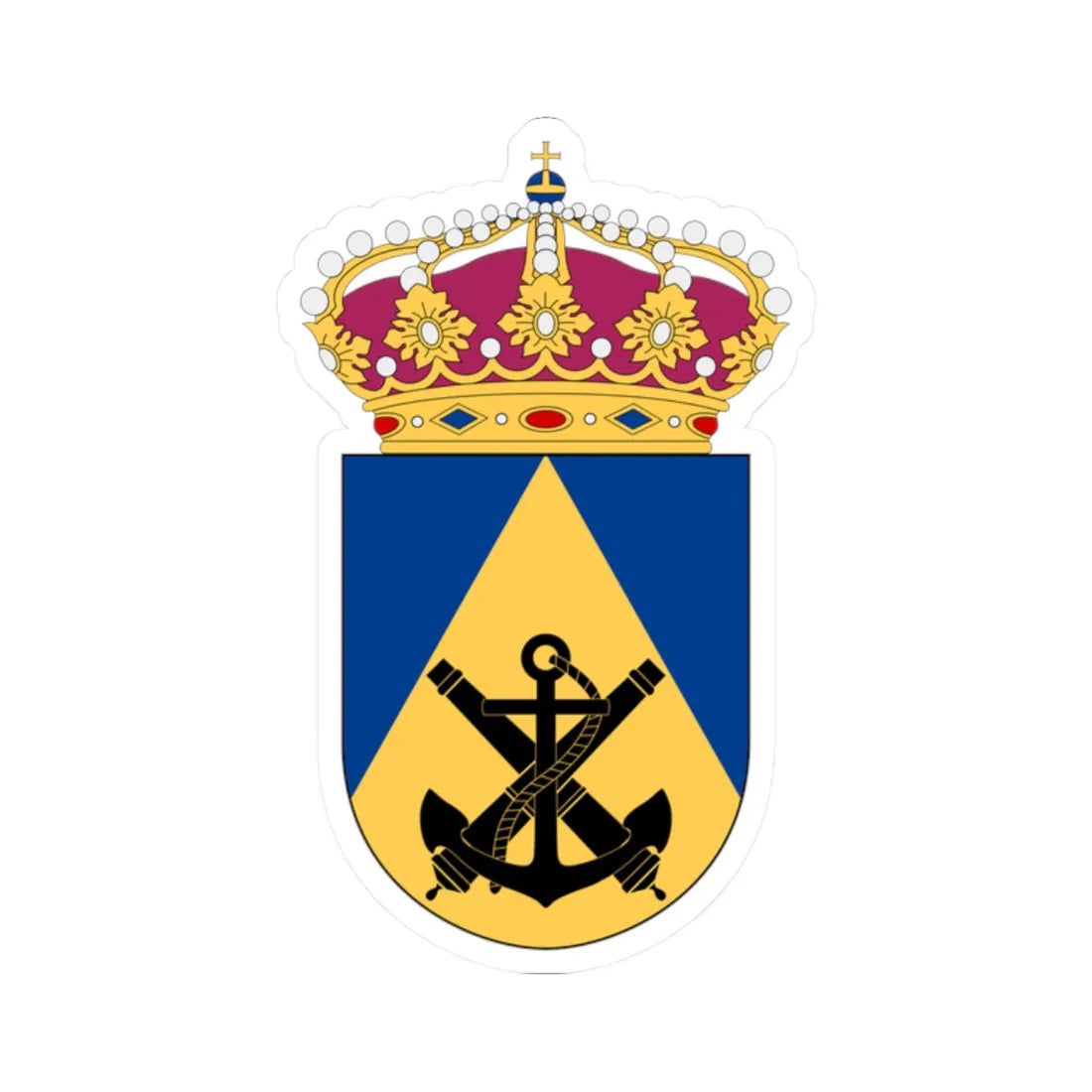 Marinens taktiska centrum vapen (Sweden) (Coat of Arms) STICKER Vinyl Kiss-Cut Decal 2 Inch White - The Sticker Space