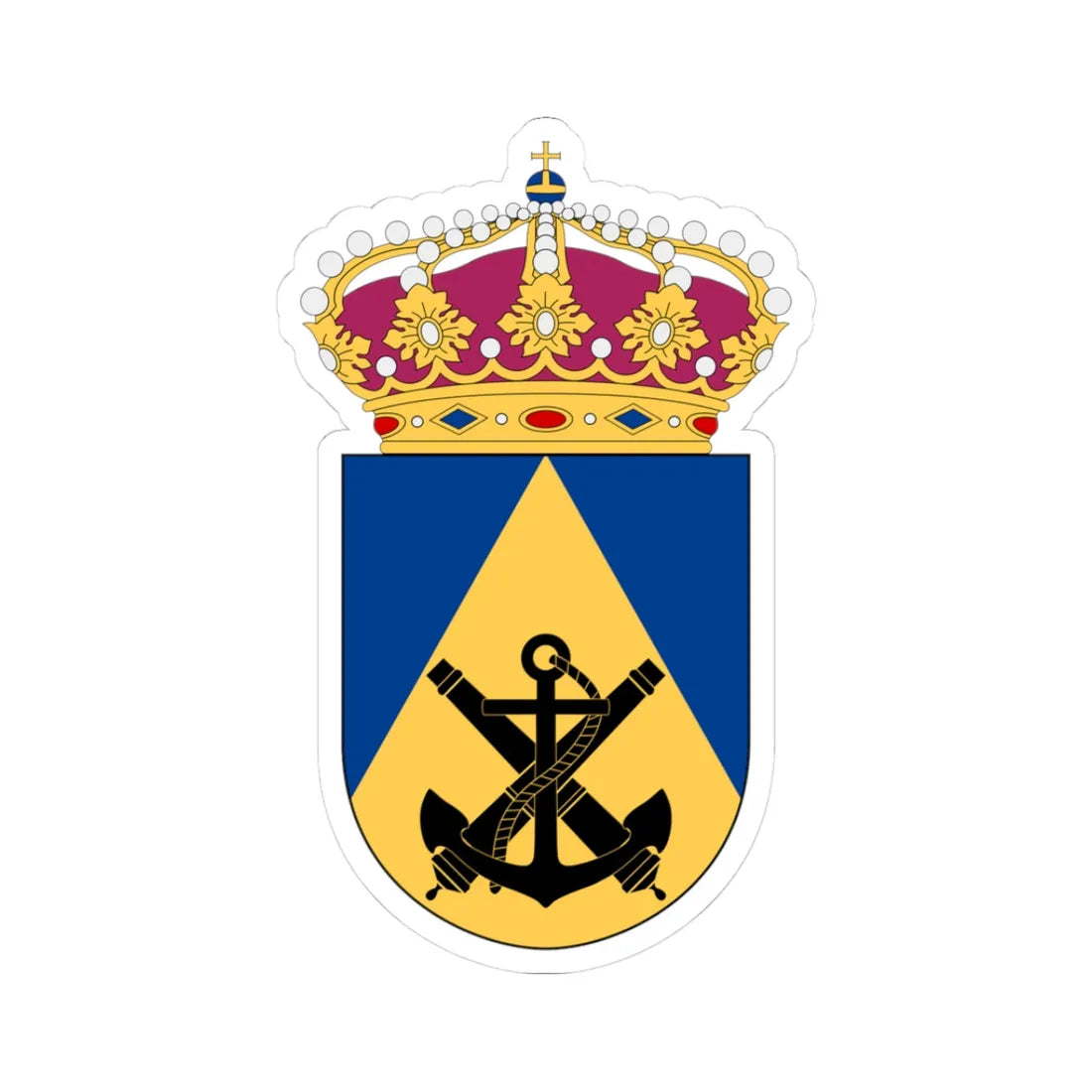 Marinens taktiska centrum vapen (Sweden) (Coat of Arms) STICKER Vinyl Kiss-Cut Decal 3 Inch White - The Sticker Space