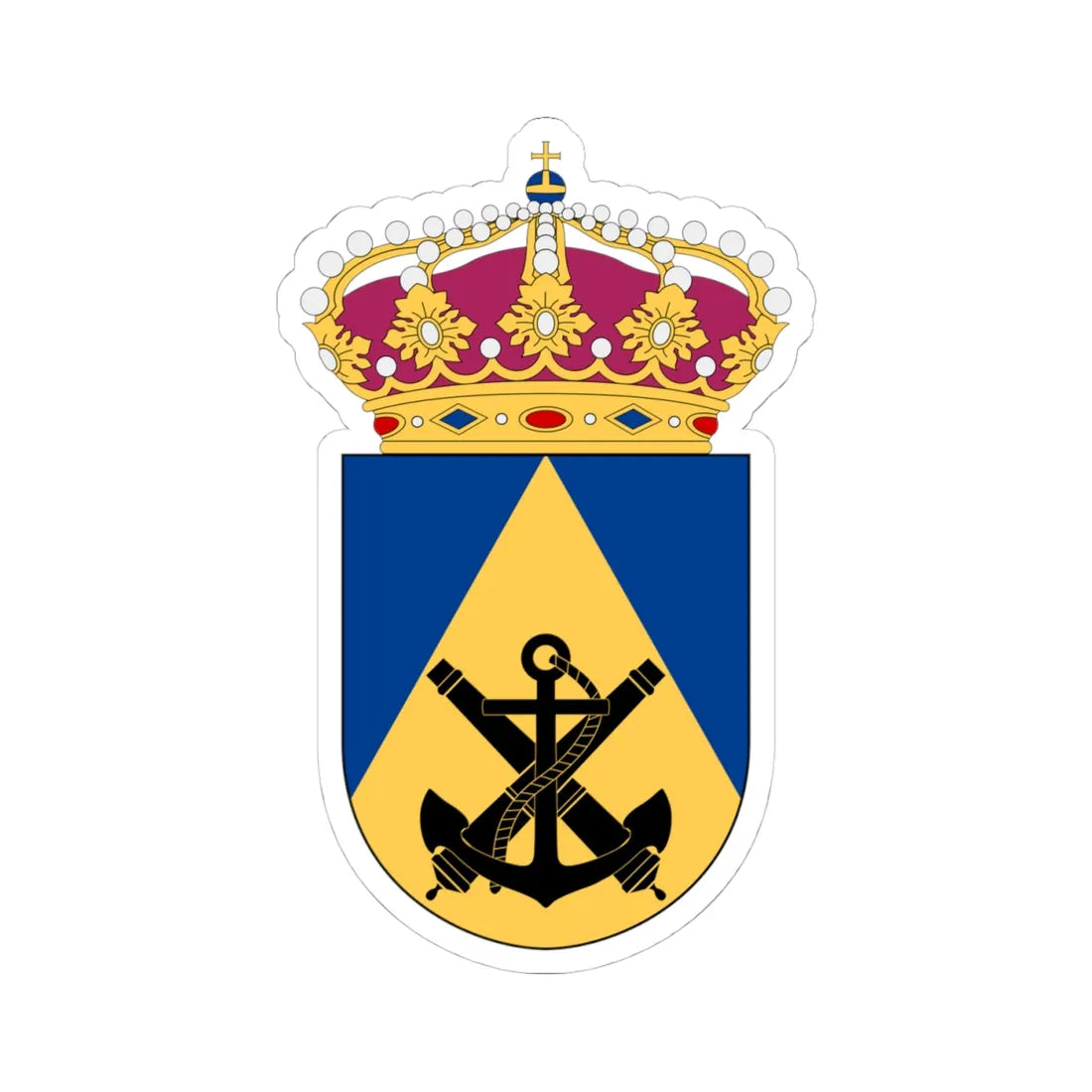 Marinens taktiska centrum vapen (Sweden) (Coat of Arms) STICKER Vinyl Kiss-Cut Decal 4 Inch White - The Sticker Space