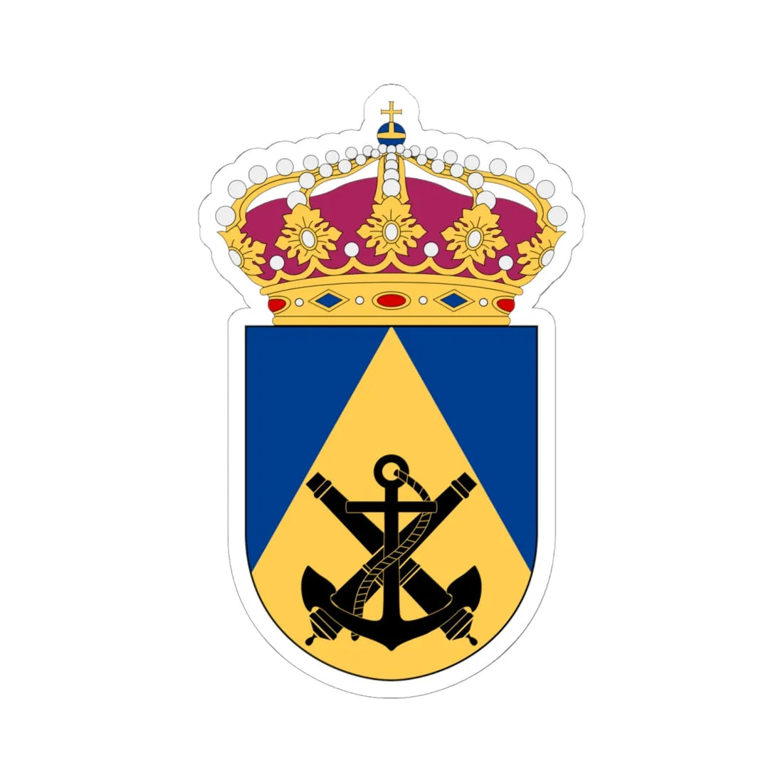 Marinens taktiska centrum vapen (Sweden) (Coat of Arms) STICKER Vinyl Kiss-Cut Decal 6 Inch White - The Sticker Space