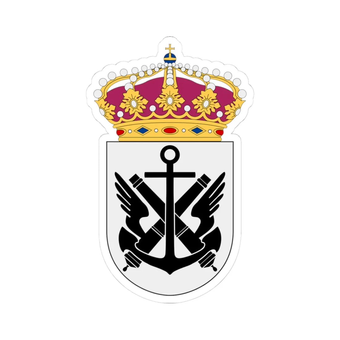 Marinflygledningen vapen (Sweden) (Coat of Arms) STICKER Vinyl Kiss-Cut Decal 3 Inch White - The Sticker Space